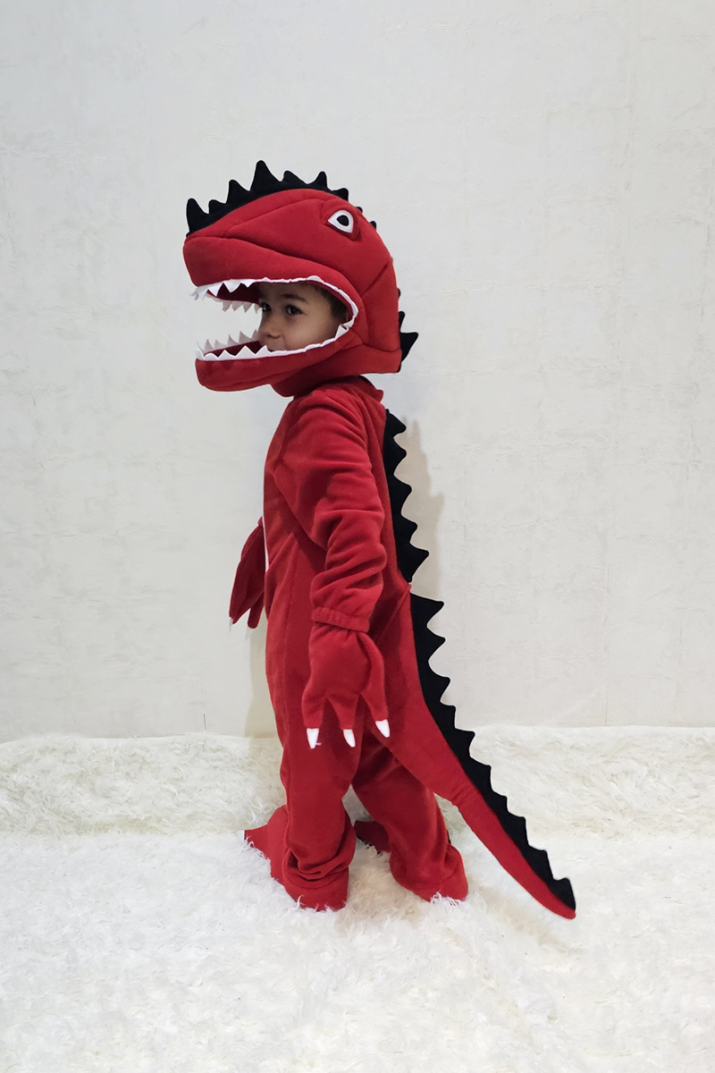 Kostüm Sarayı T-Rex Dinozor Kostümü Kırmızı | Dinozor Kostümü Çocuk