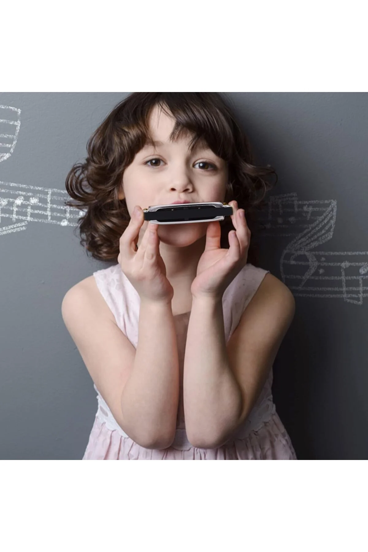 T10-3 Mızıka Paslanmaz Çelik Gövde 10 Delikli Gümüş Renk Harmonica