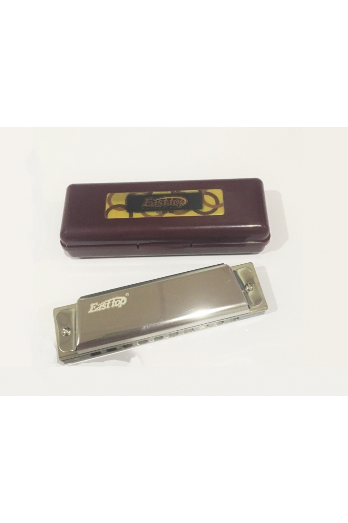 T10 Paslanmaz Çelik Gövde 10 Delikli Mızıka Gümüş-Altın Renk Harm