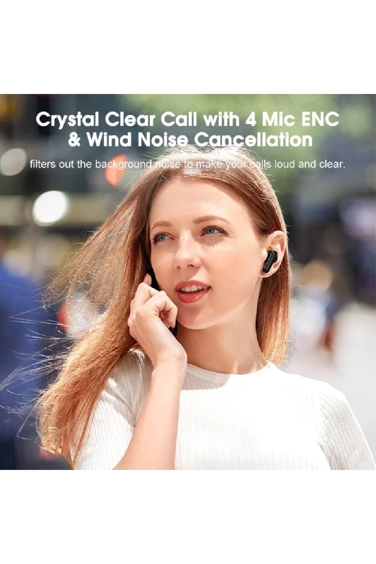 T13 Anc 4 Mikrofon Bluetooth 5.3 Kablosuz Kulaklık Beyaz Aktif Gürültü Engelleyici