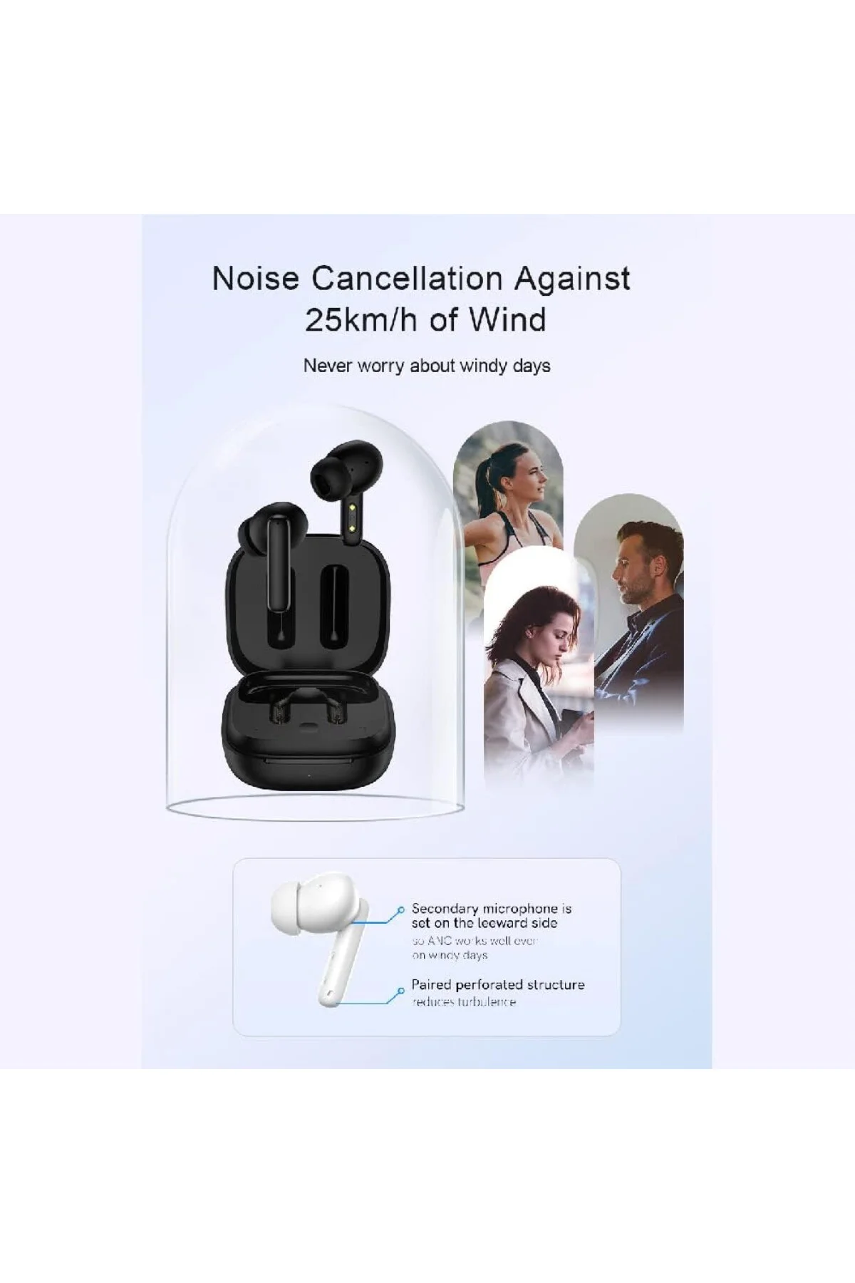T13 Anc 4 Mikrofon Bluetooth 5.3 Kablosuz Kulaklık Beyaz Aktif Gürültü Engelleyici