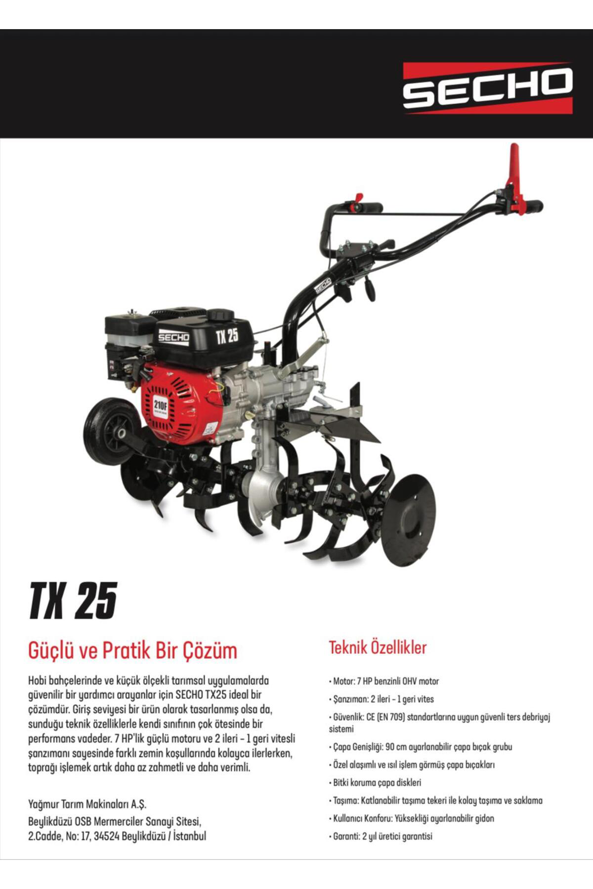 T25 210 F Benzinli Çapa Motoru