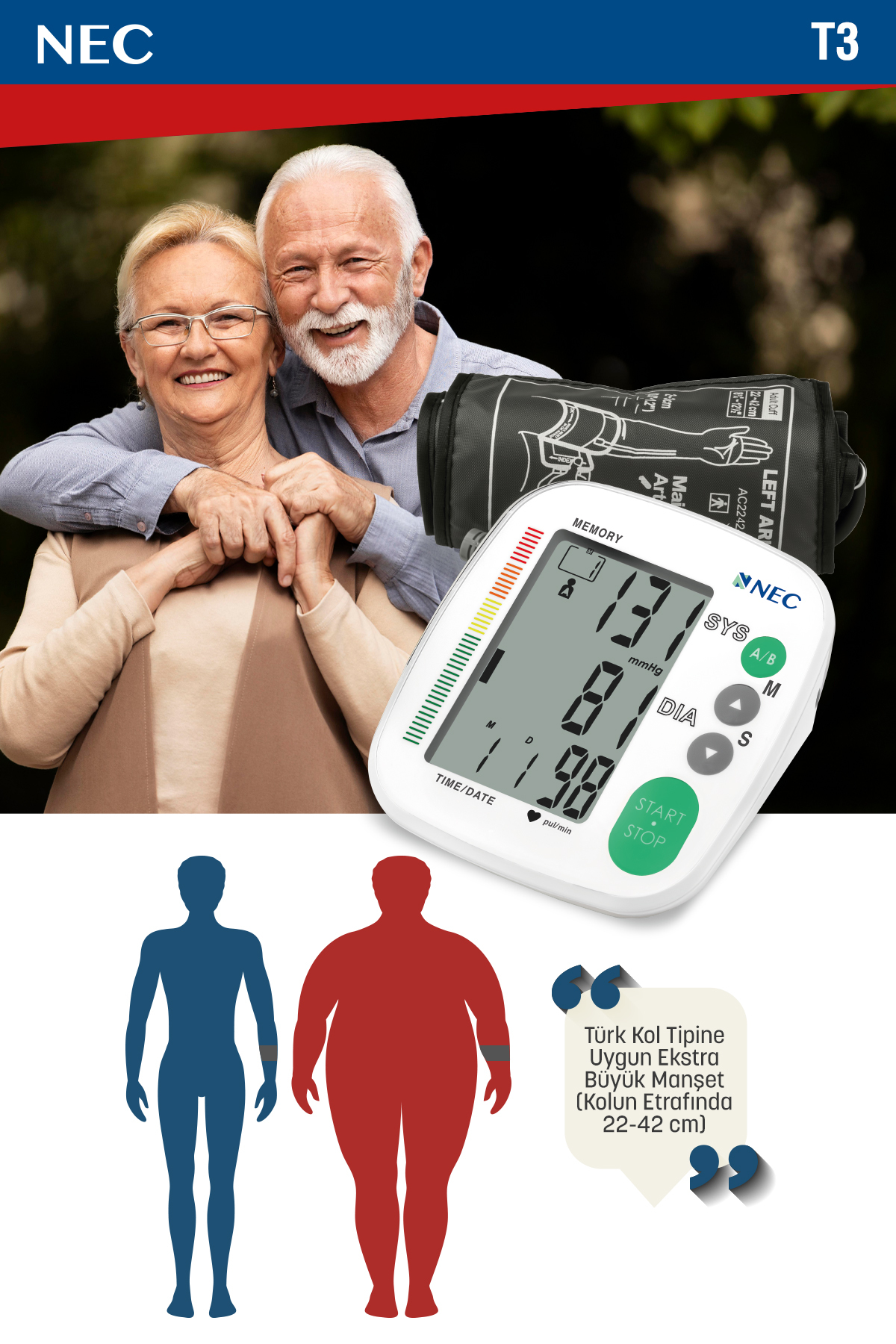 T3 Kol Tipi Dijital Tansiyon Aleti