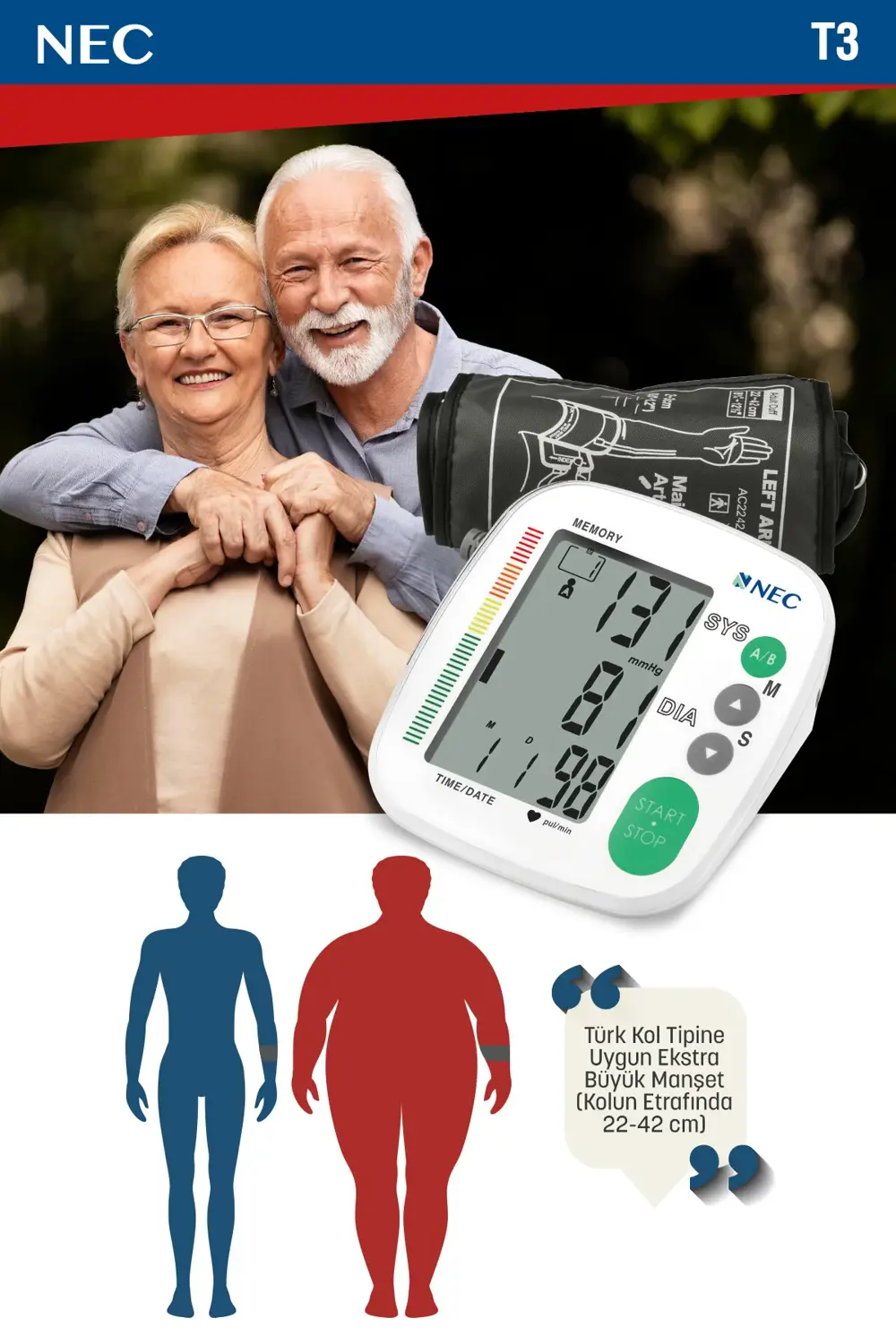 T3 Kol Tipi Dijital Tansiyon Aleti