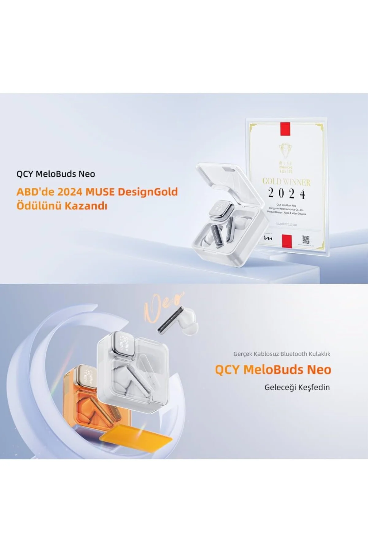 T31 Melobuds Neo ENC 4 Mikrofon Dijital Güç Göstergesi Bluetooth 5.3 Kablosuz Kulaklık