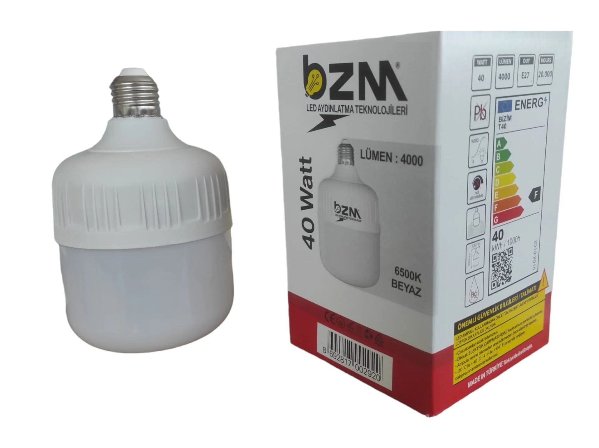 T40   BZM E27-40W Led Torc Ampul