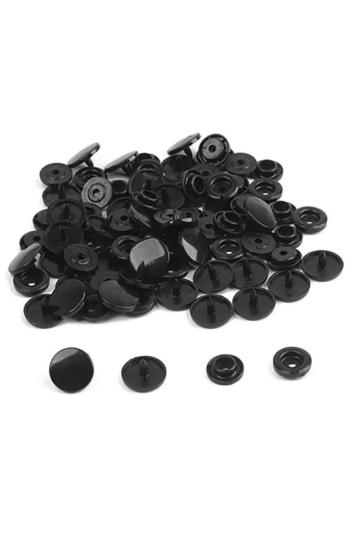 T5 Plastik Siyah Çıtçıt (500 adet) (12mm Plastik Çıtçıt)