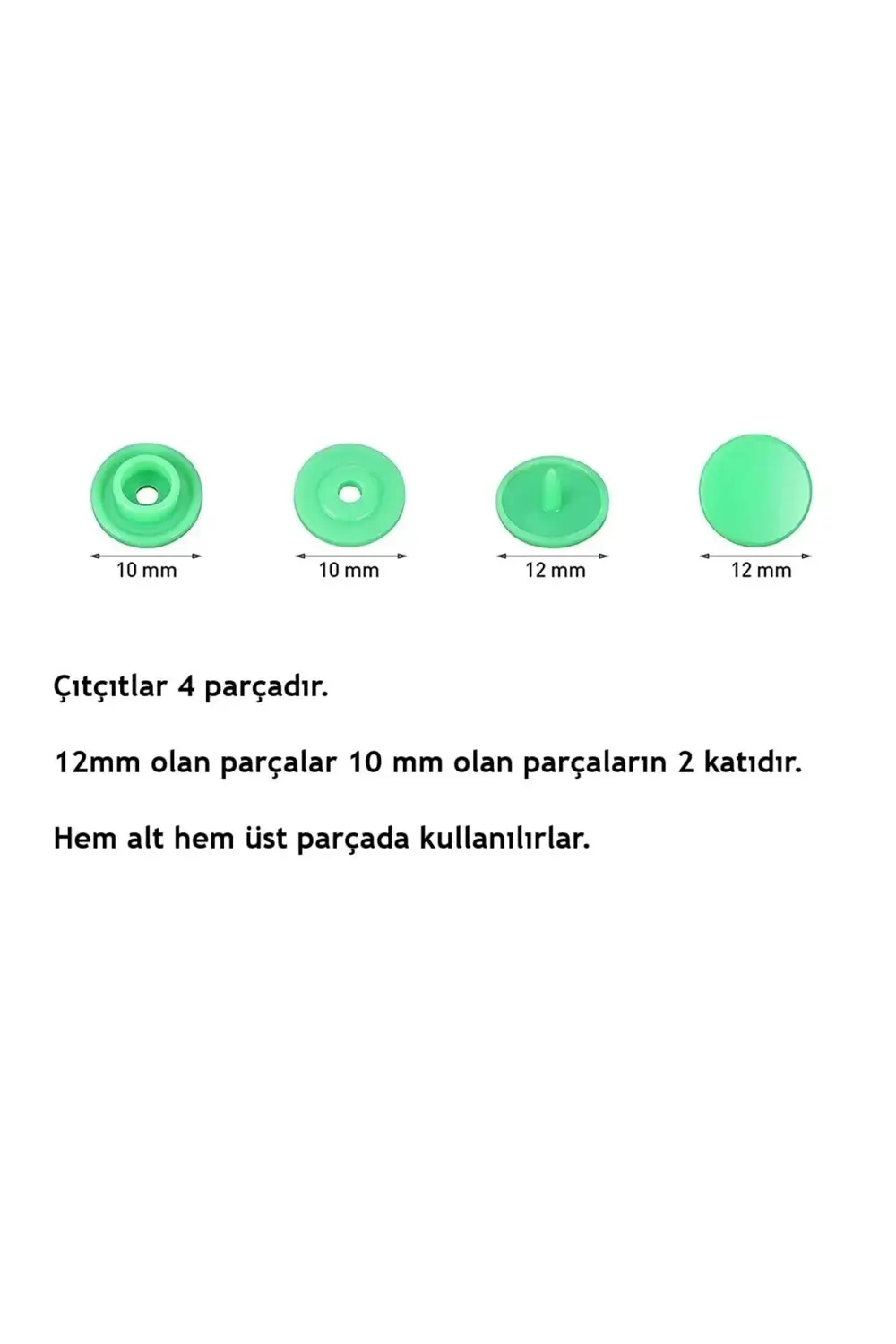 Tuhafiyecimiz T5 Plastik Siyah Çıtçıt (1000 Adet) (12Mm Plastik Çıtçıt)