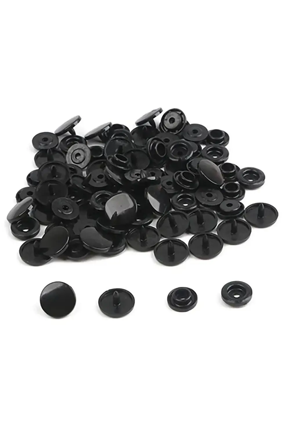 Tuhafiyecimiz T5 Plastik Siyah Çıtçıt (250 Adet) (12Mm Plastik Çıtçıt)