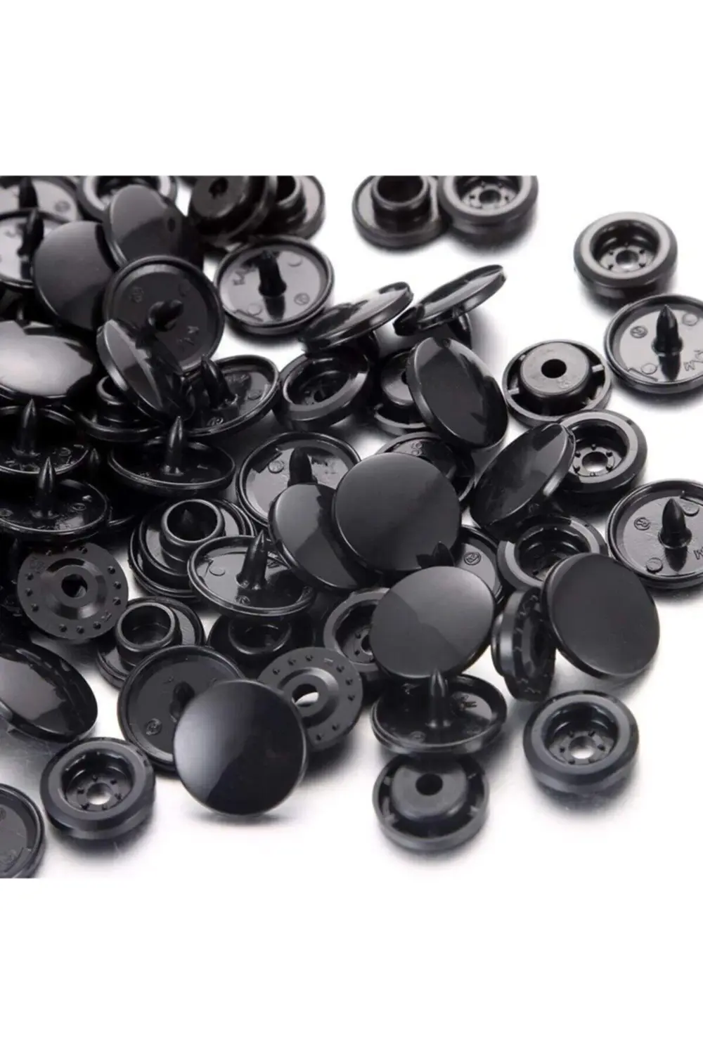 Tuhafiyecimiz T5 Plastik Siyah Çıtçıt (250 Adet) (12Mm Plastik Çıtçıt)