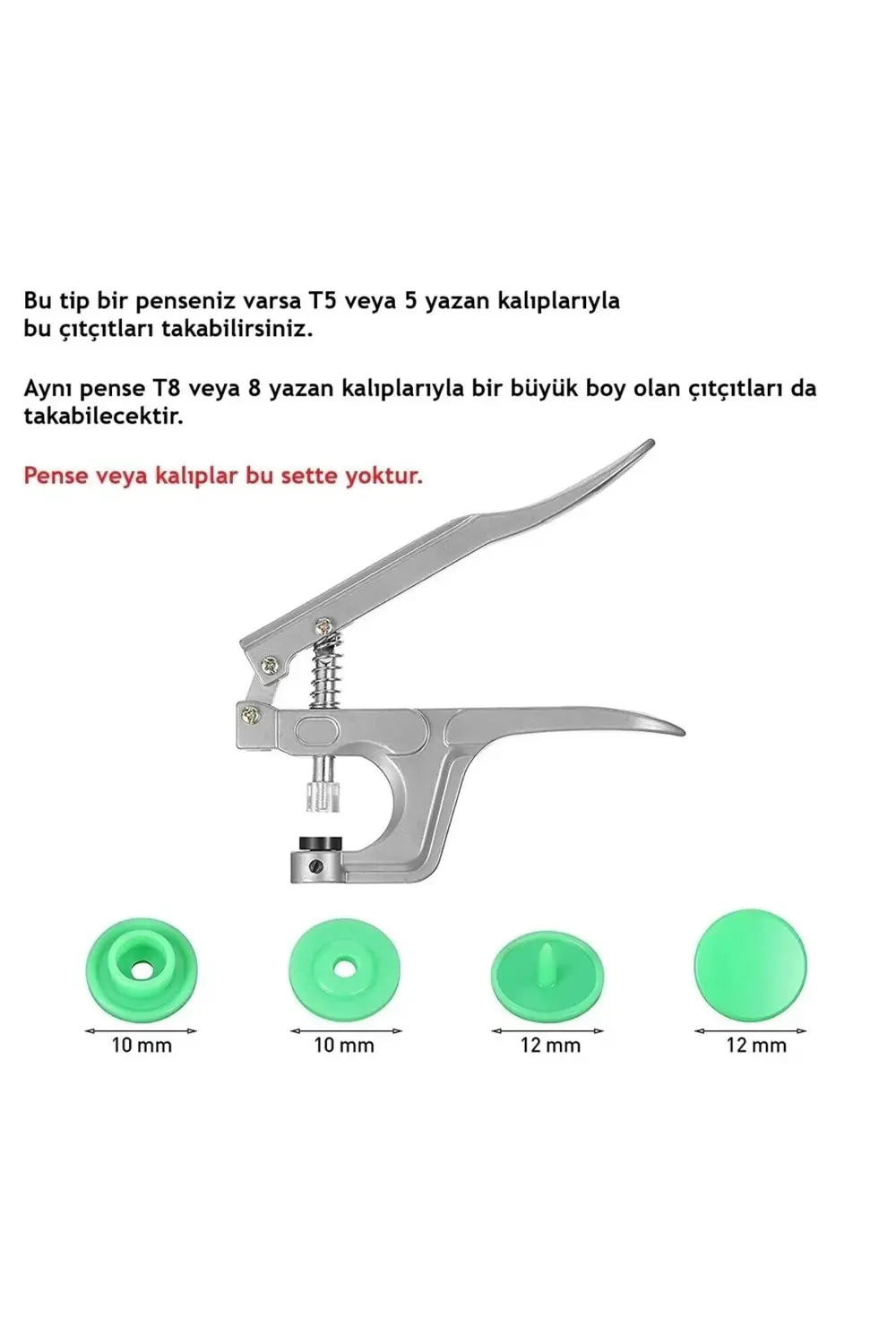 Tuhafiyecimiz T5 Plastik Siyah Çıtçıt (500 Adet) (12Mm Plastik Çıtçıt)