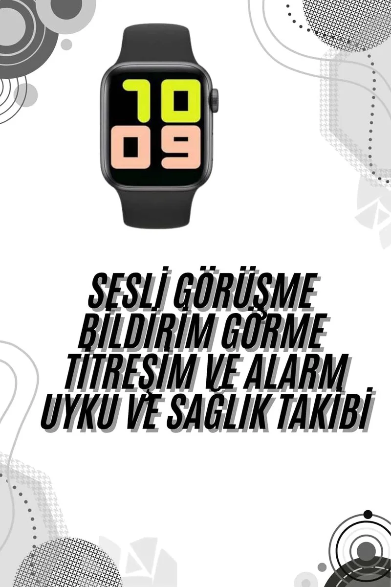 T500 Akıllı Saat - Dokunmatik Ekran, Değiştirilebilir Kordon ve 12 Tema