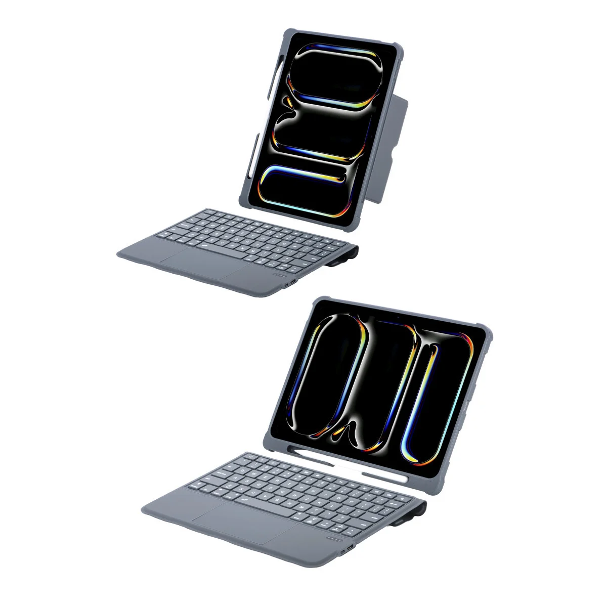 T5504D iPad Pro 11 (2024) Ledli Klavyeli Kılıf ve 360° Stand - Siyah