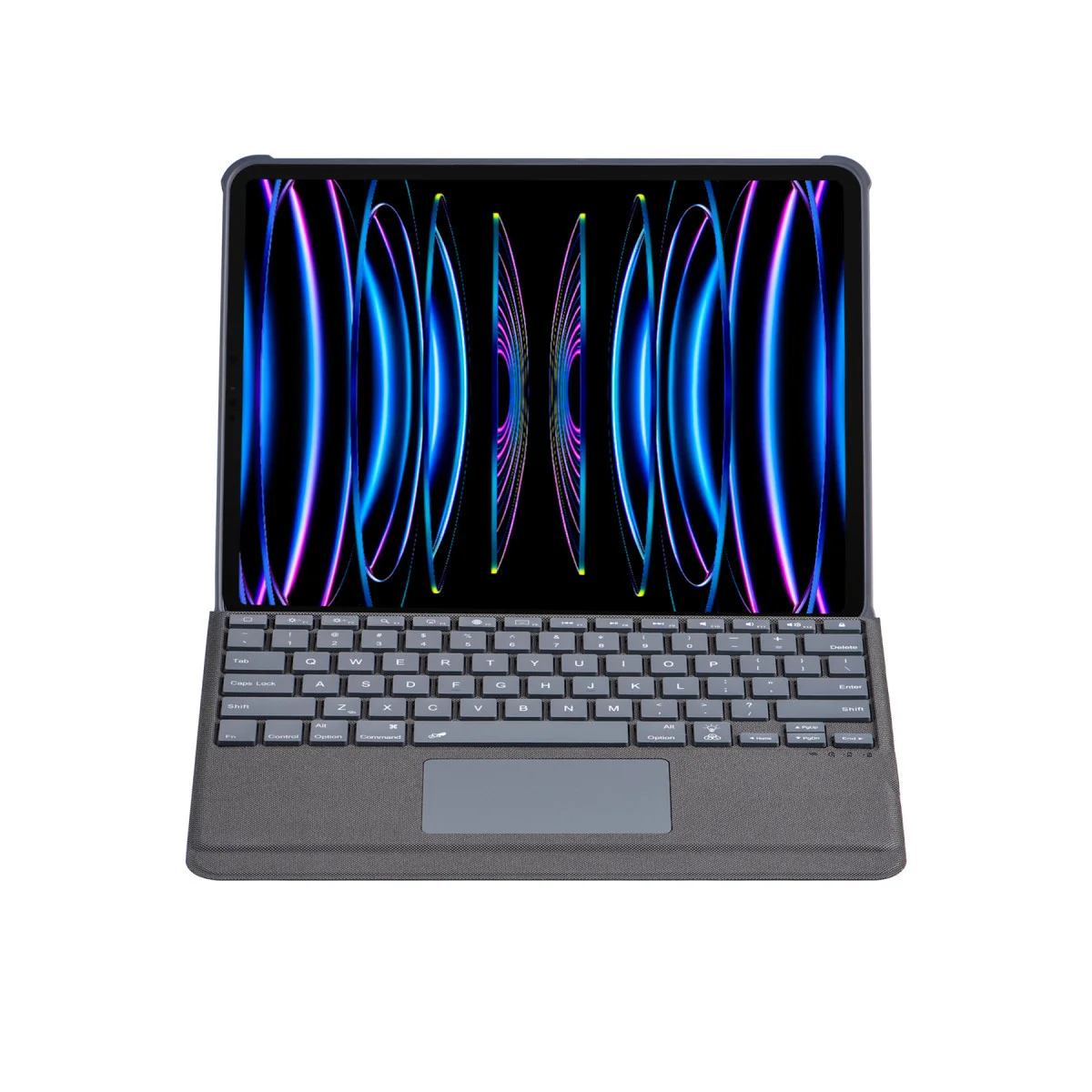 T5509D iPad Pro 12.9 (2022) Kılıf - Ledli Klavyeli Standlı Tablet Kılıfı - Siyah