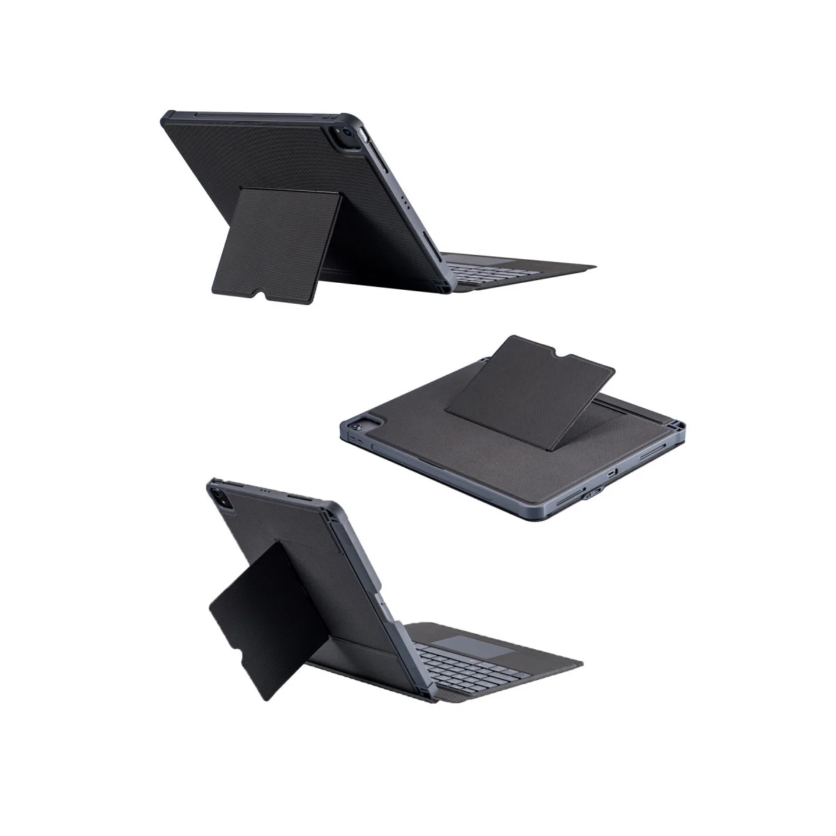 T5509D iPad Pro 12.9 (2022) Kılıf - Ledli Klavyeli Standlı Tablet Kılıfı - Siyah