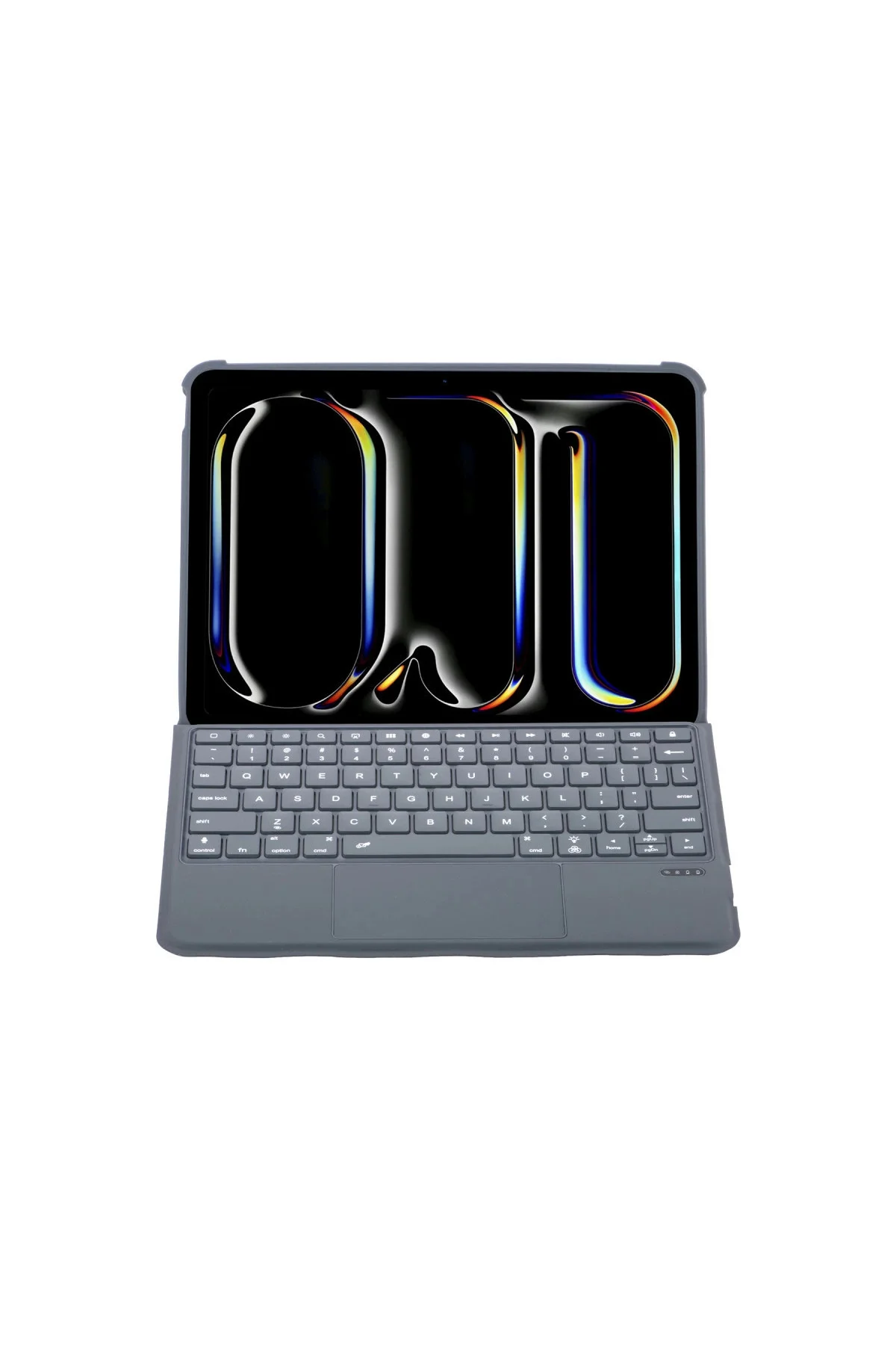 T5510d İpad Pro 13 (2024) Kılıf Palermo Ledli Klavyeli Standlı Tablet Kılıfı - Siyah