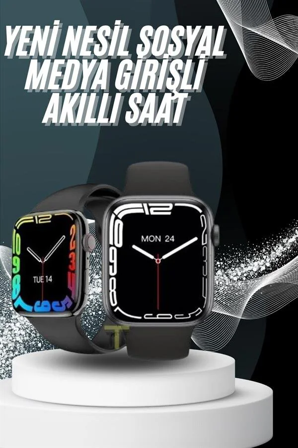 T700S Akıllı Saat 44mm Amoled Dokunmatik Ekran Unisex Su Geçirmez