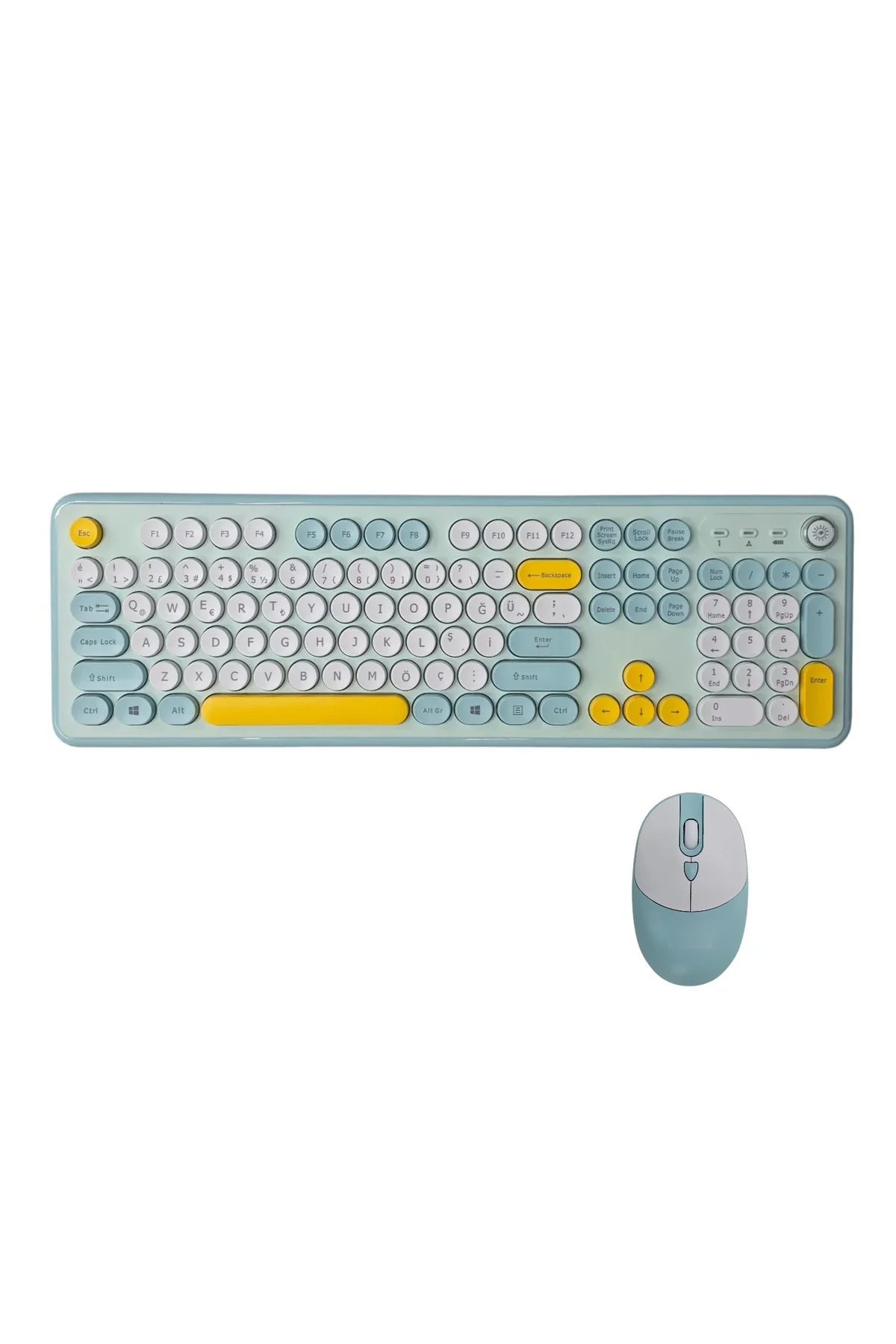 T801A Kablosuz Türkçe Q Klavye ve Mouse Seti ( 2.4GHz Renkli Retro Klavye) T801A Kablosuz Türkçe Q Klavye ve Mouse Seti ( 2.4GHz Renkli Retro Klavye)