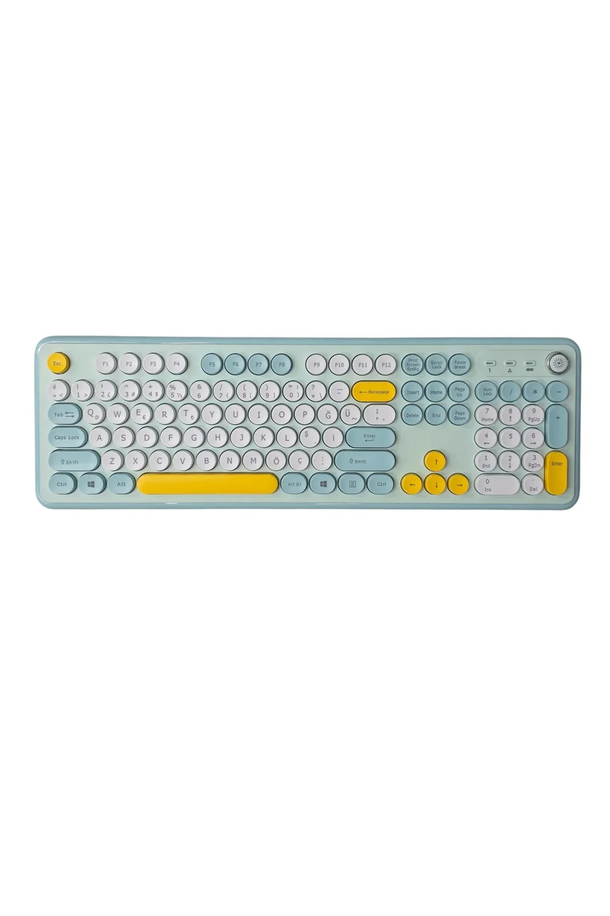 T801A Kablosuz Türkçe Q Klavye ve Mouse Seti ( 2.4GHz Renkli Retro Klavye) - Görsel 2