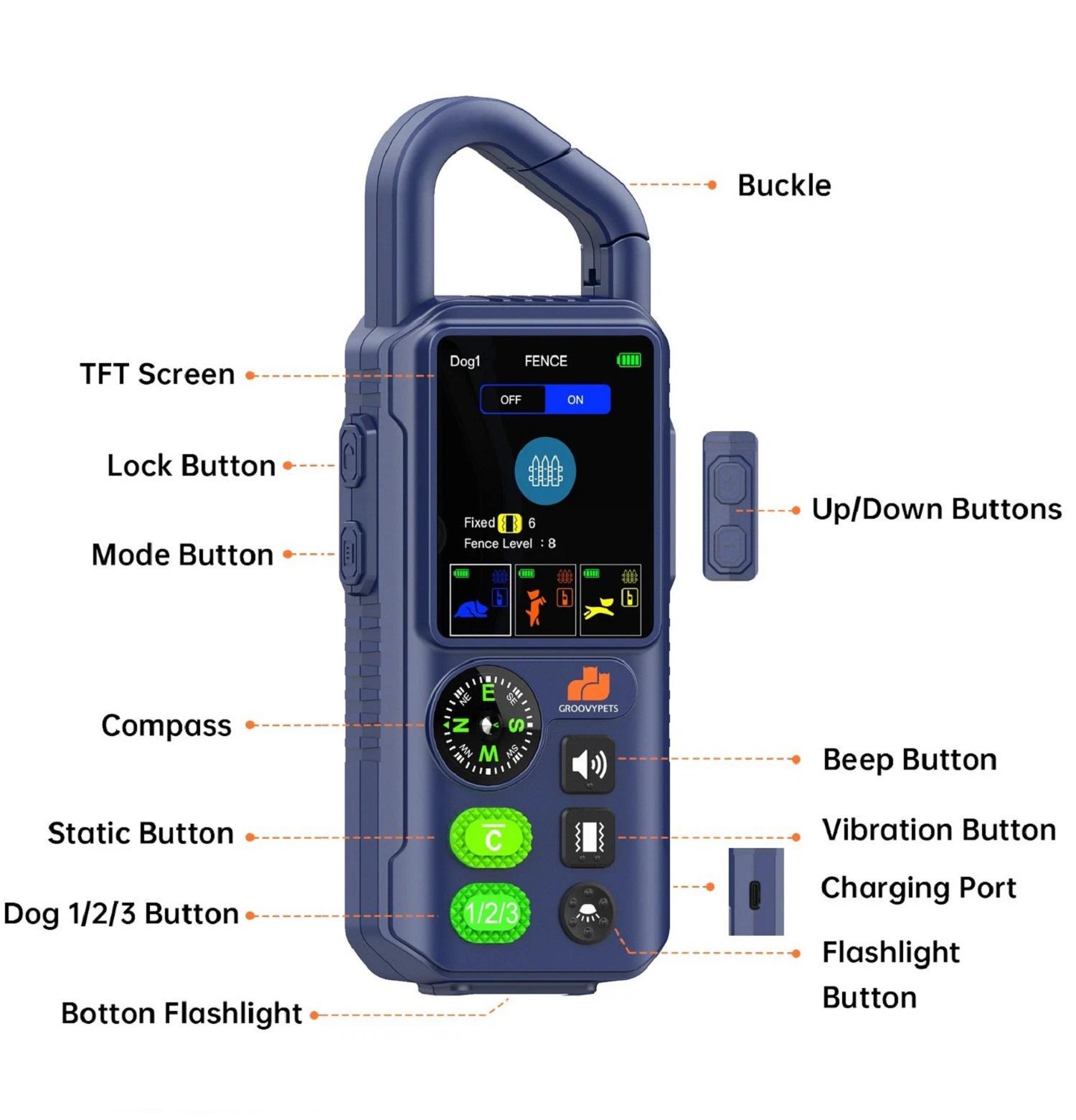 T810Pro köpek eğitim tasması ve elektronik çit 2 özellik bir arada 1km