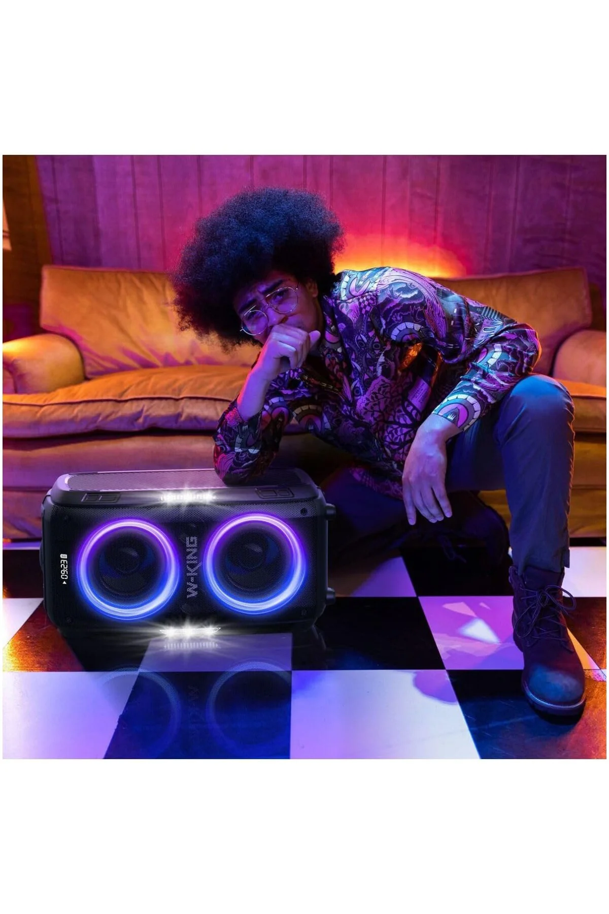T9pro Çift Mikrofonlu Bluetooth Hoparlör 250w Karaoke Partybox Ip