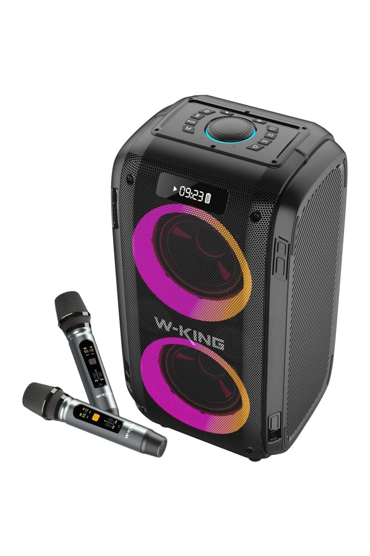 T9pro Çift Mikrofonlu Bluetooth Hoparlör 250w Karaoke Partybox Ip