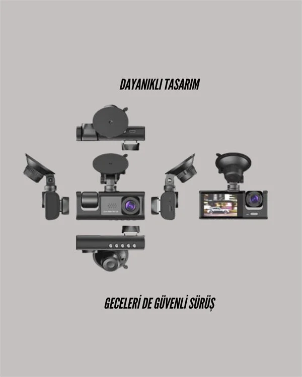 TA-01 1080P Ön 720P Arka ve İç Kamera Sistemli DVR