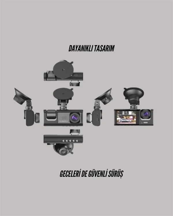 TA-01 2.0 İnç Ekranlı 3 Kanallı Araç Kamerası