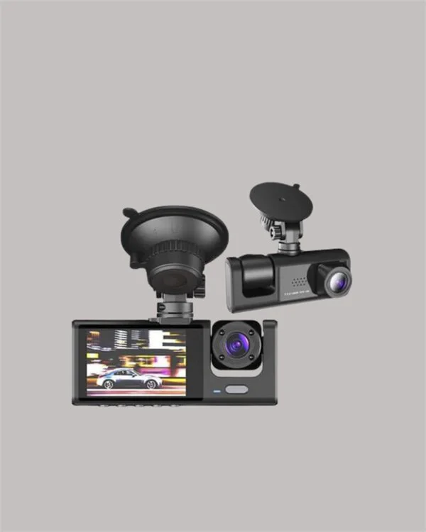 TA-01 3 Kameralı 1080P Araç Kamera Siyah - 360° Görüş, Gece Görüşü ve G-Sensör