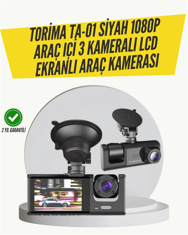 TA-01 3 Kameralı 1080P Araç Kamerası Siyah Fiyatı, Yorumları ve Özellikleri