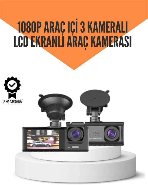 TA-01 LCD Ekranlı Gece Görüşlü Araç Kamerası - 1080P 170° Geniş Açılı Güvenlik Çözümü