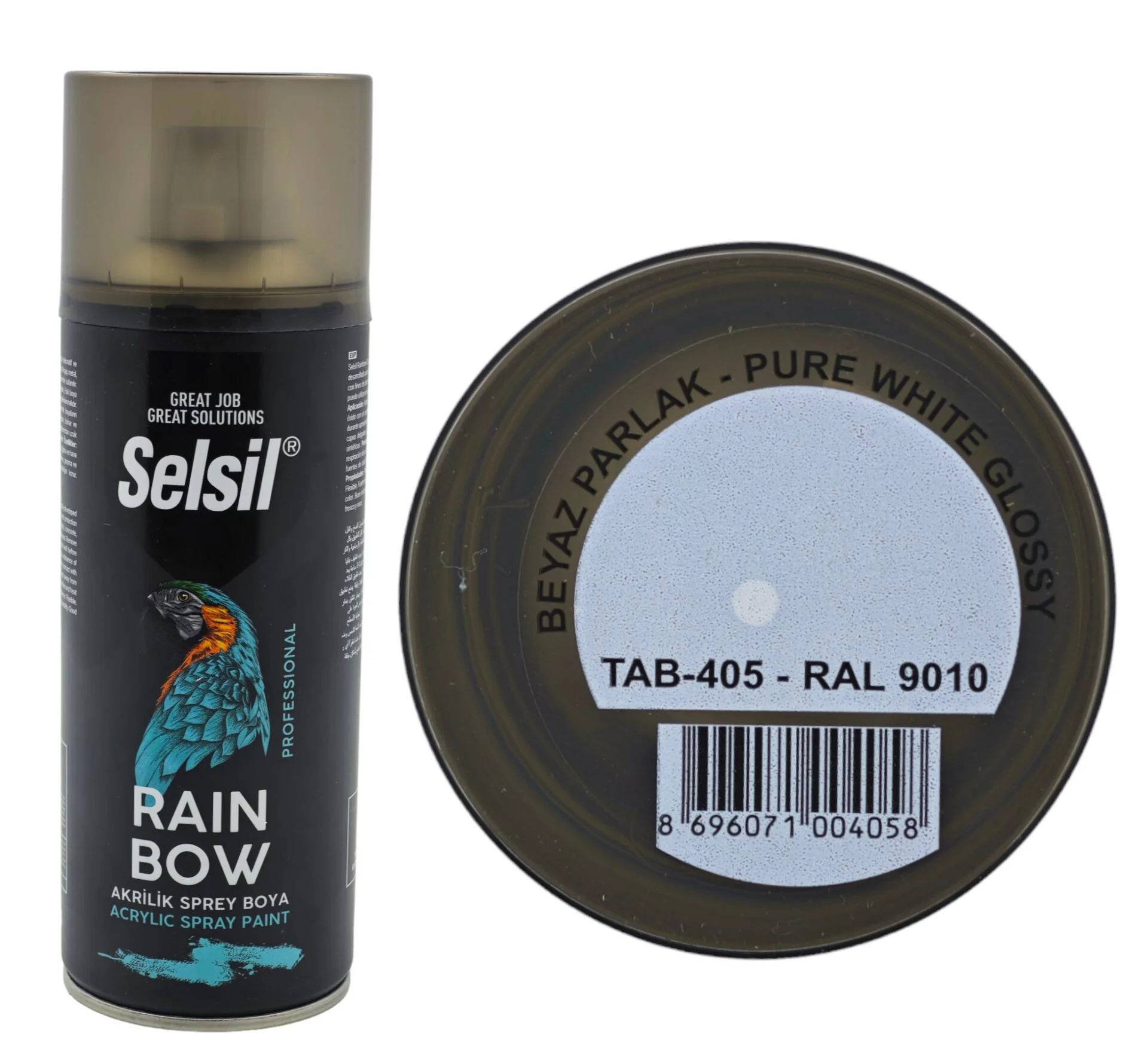 TAB-405   Selsil Rainbow Akrilik Sprey Boya 400ml - Beyaz Parlak