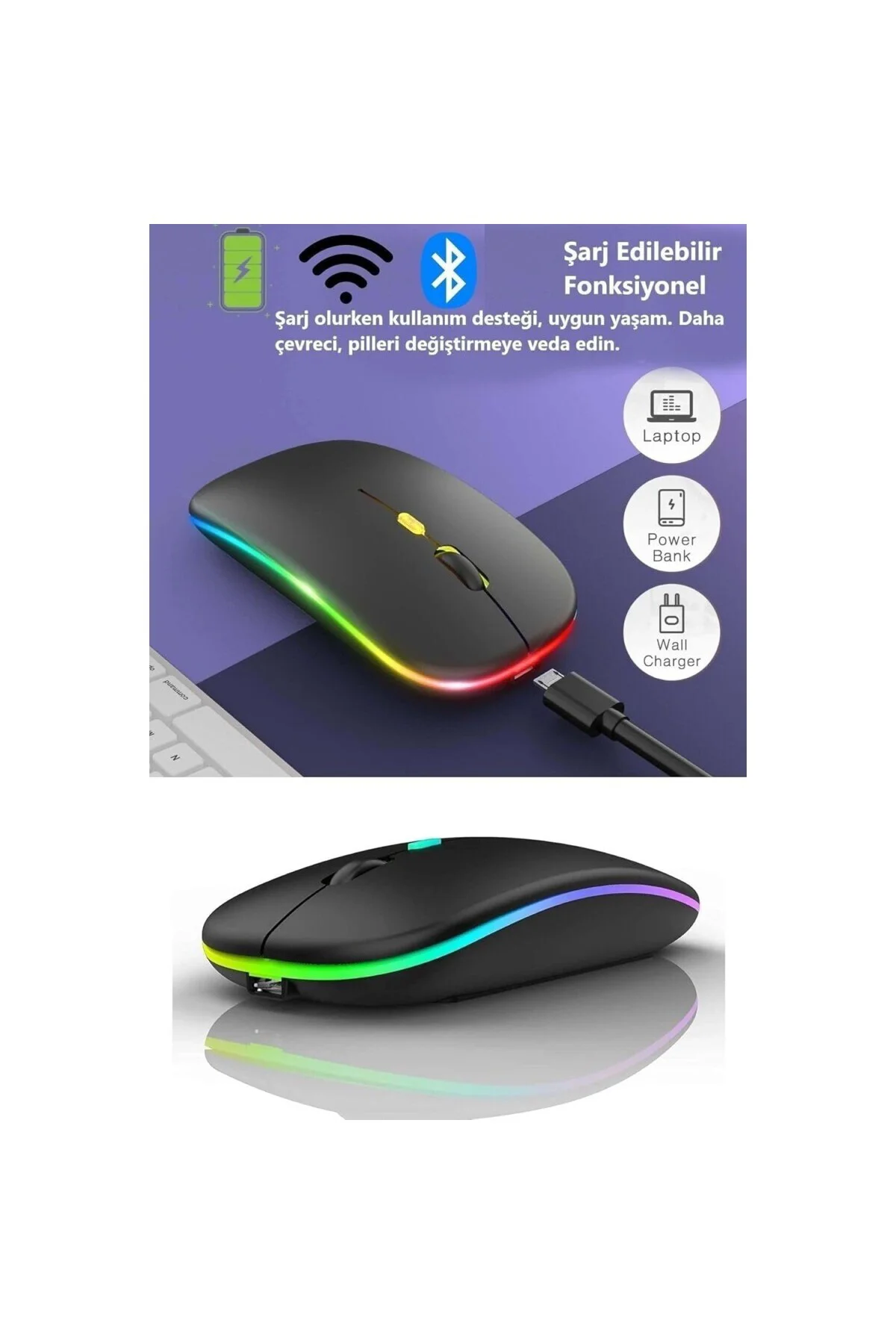 Tab A9 Plus SM-X210 11" Tablet İçin RGB LED Işıklı Bluetooth+2.4G