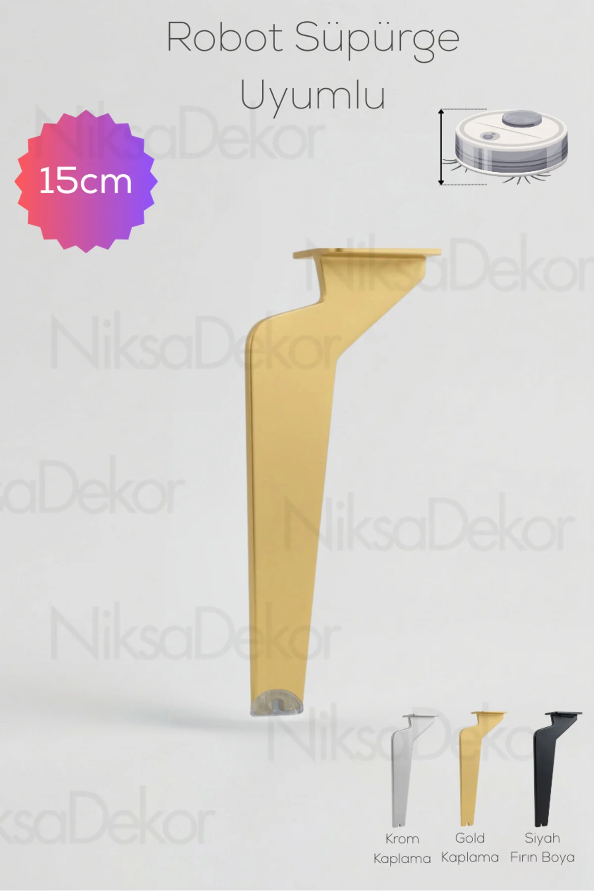 Tabanca Ayak Gold 15cm-Modern Metal Ayak-TV Ünitesi Ayağı-Koltuk Ayağı-Kanepe Ayağı-Berjer Ayağı-Orta Sehpa Ayağı