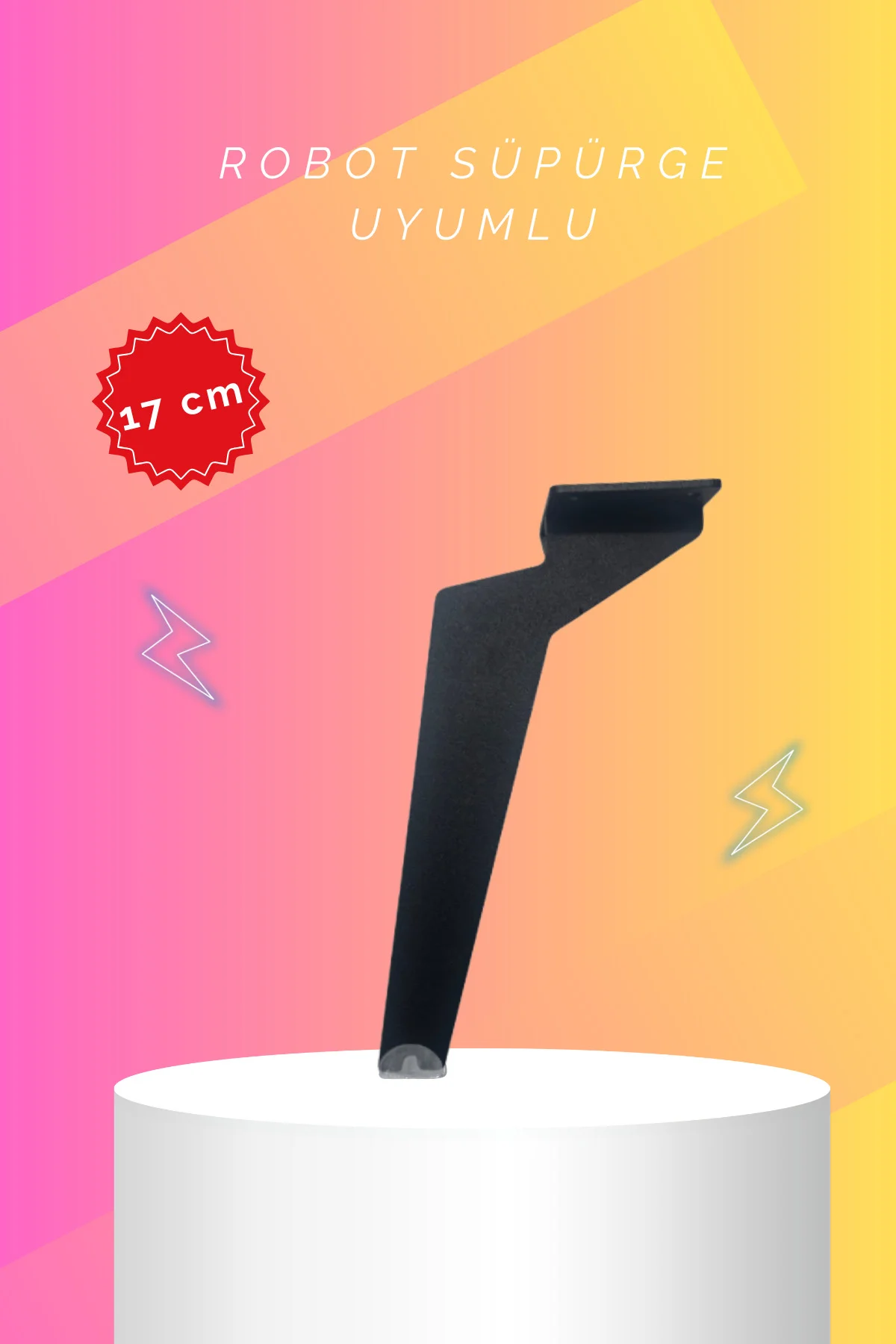 Tabanca Ayak Siyah 17cm-Modern Metal Ayak-TV Ünitesi Ayağı-Koltuk Ayağı-Kanepe Ayağı-Berjer Ayağı-Orta Sehpa Ayağı