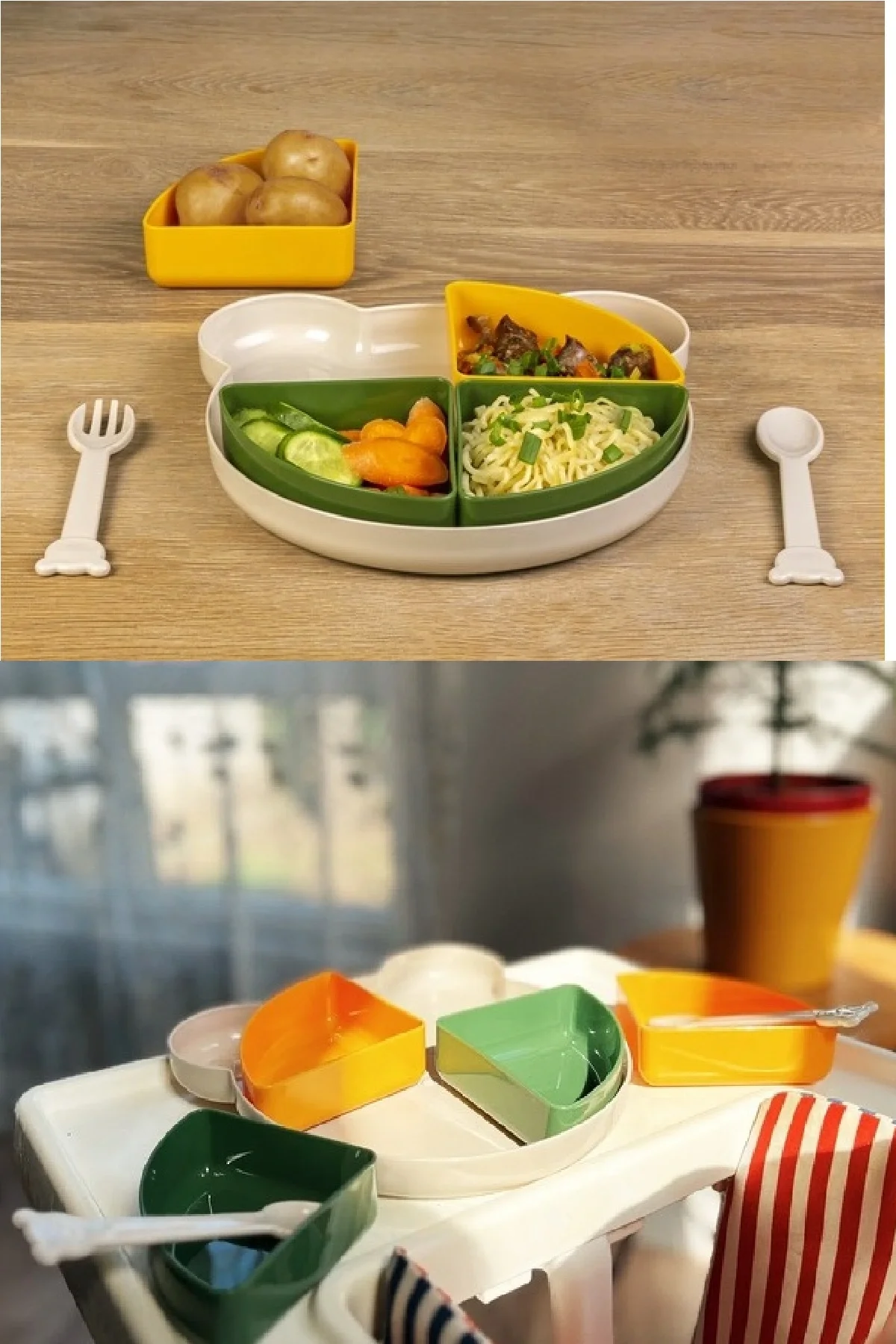 Tabldot Mama Tabağı Çıkarılabilir Kaseli -tepsili 4 Bölmeli Çatal Kaşıklı Ayıcık Beslenme Kabı Tabldot Mama Tabağı Çıkarılabilir Kaseli -tepsili 4 Bölmeli Çatal Kaşıklı Ayıcık Beslenme Kabı