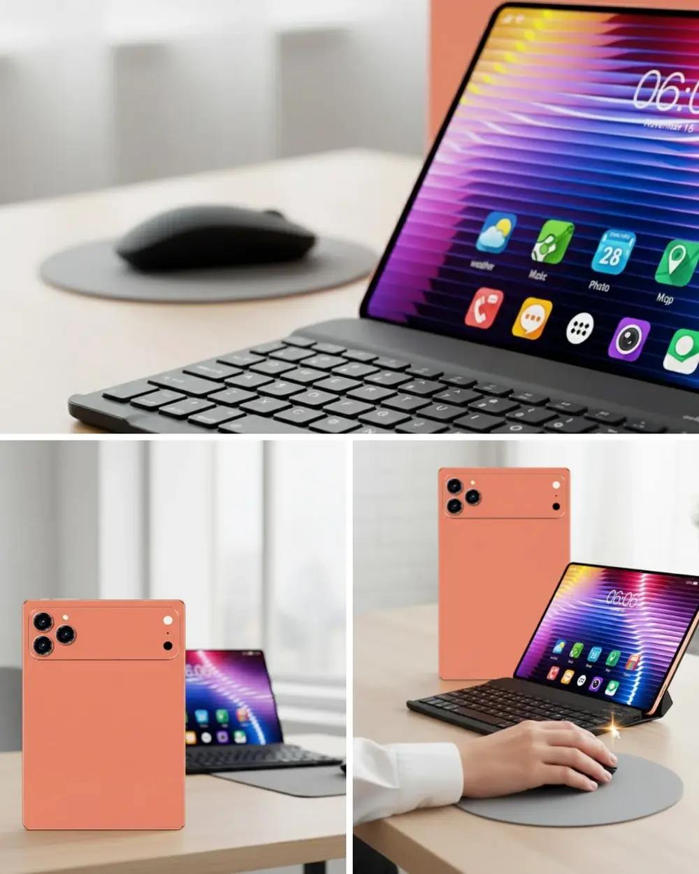 Tablet Bilgisayar Klavye Kılıf Stylus ve Cam Hediyeli