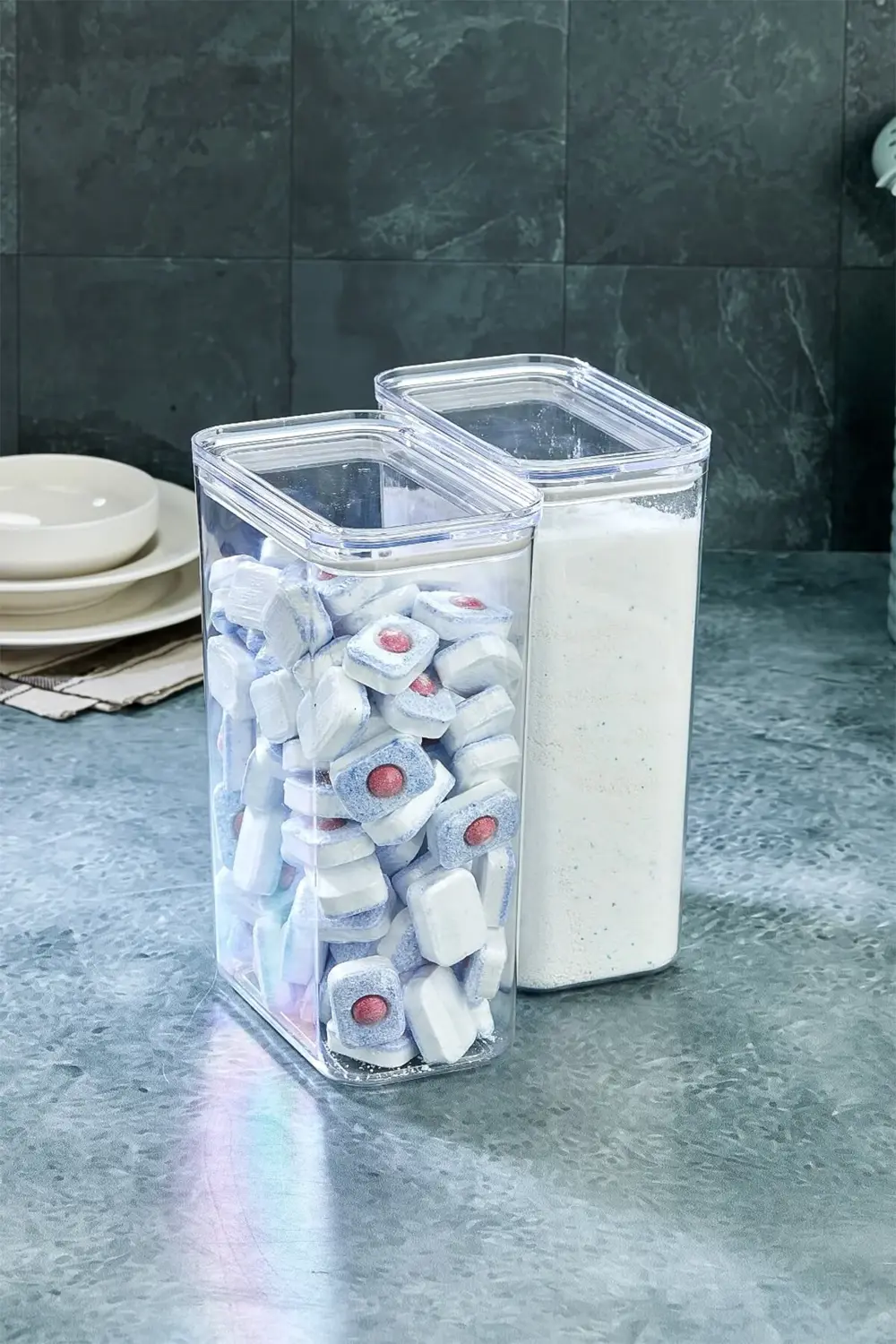 Tablet Deterjan Kristal Saklama Kabı, 3000ml Hacim, Hava Geçirmez