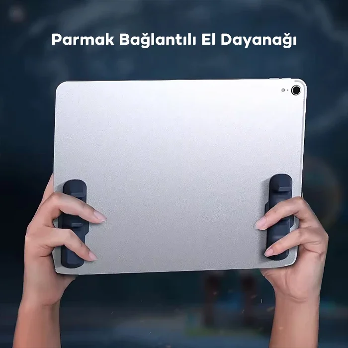 Tablet Silikon Tutma Kolu 2’li Set – Yapışkanlı, Parmak Askılı, Çıkarılabilir