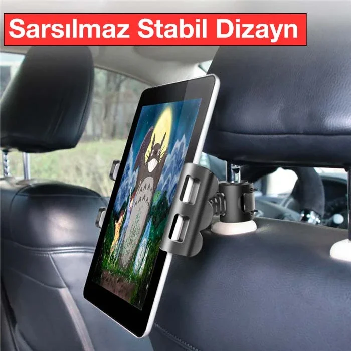 Tablet Telefon Tutucu - Arka Koltuk Kafalık Monitör Askısı 360° Döner