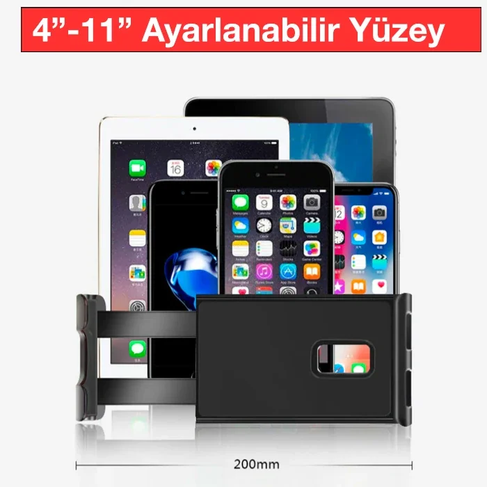 Tablet Telefon Tutucu - Arka Koltuk Kafalık Monitör Askısı 360° Döner