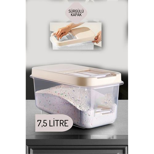Tablet ve Deterjan Saklama Kutusu 7.5 lt Krem