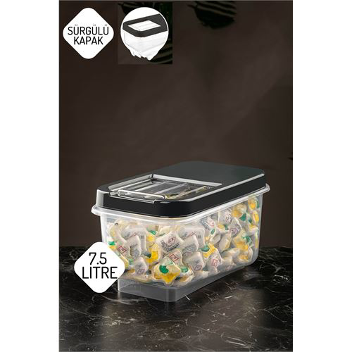 Tablet ve Deterjan Saklama Kutusu 7.5 lt Antrasit Tablet ve Deterjan Saklama Kutusu 7.5 lt Antrasit