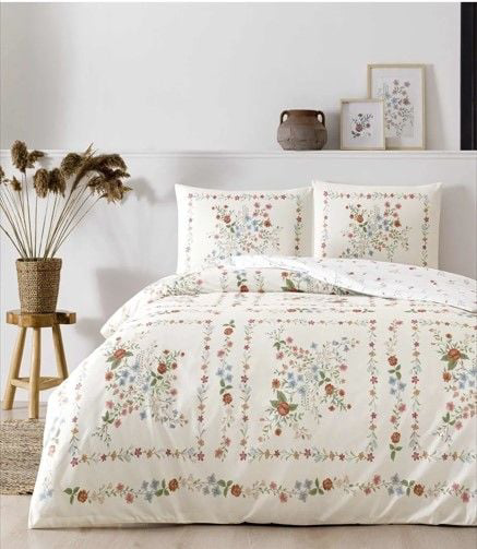 Taç Çift Kişilik Ranforce Nevresim Takımı Dalila Krem