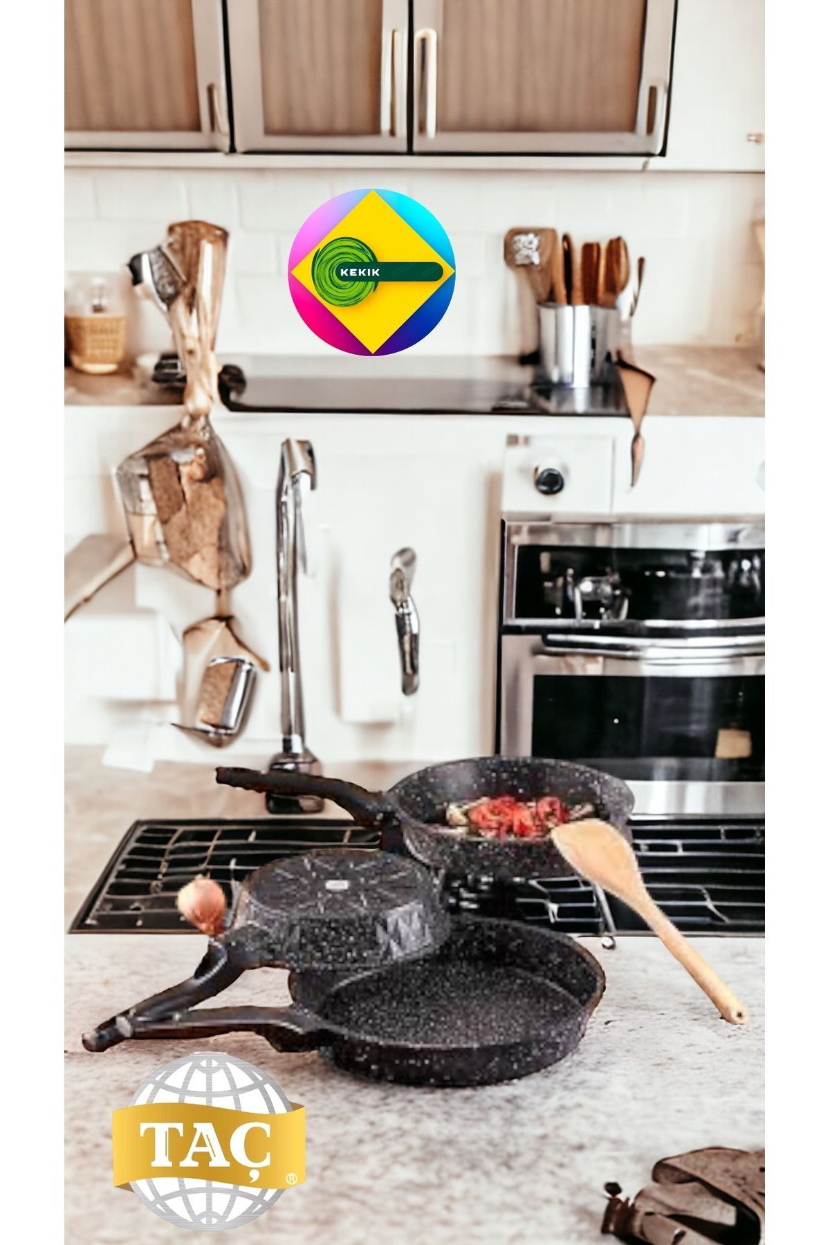 Taç Döküm Granit Viva 3'Lü Tava Seti