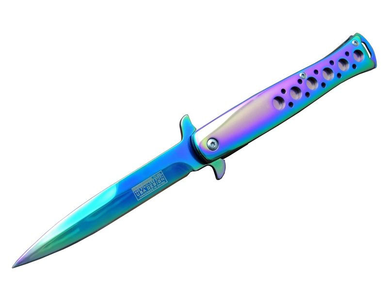 Tac-Force 1111-D Titanyum Gökkuşağı Kamp Çakı 23 cm - Metal Sap, 