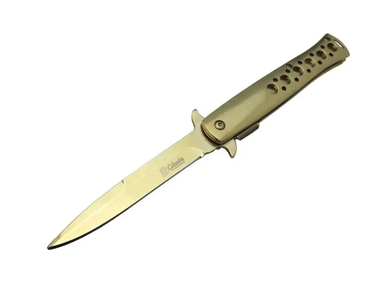 Tac-Force 1111A T-Lite Gold Kamp /  Çakısı 23cm- Yarı Otomatik, Metal Sap, Kemerlikli