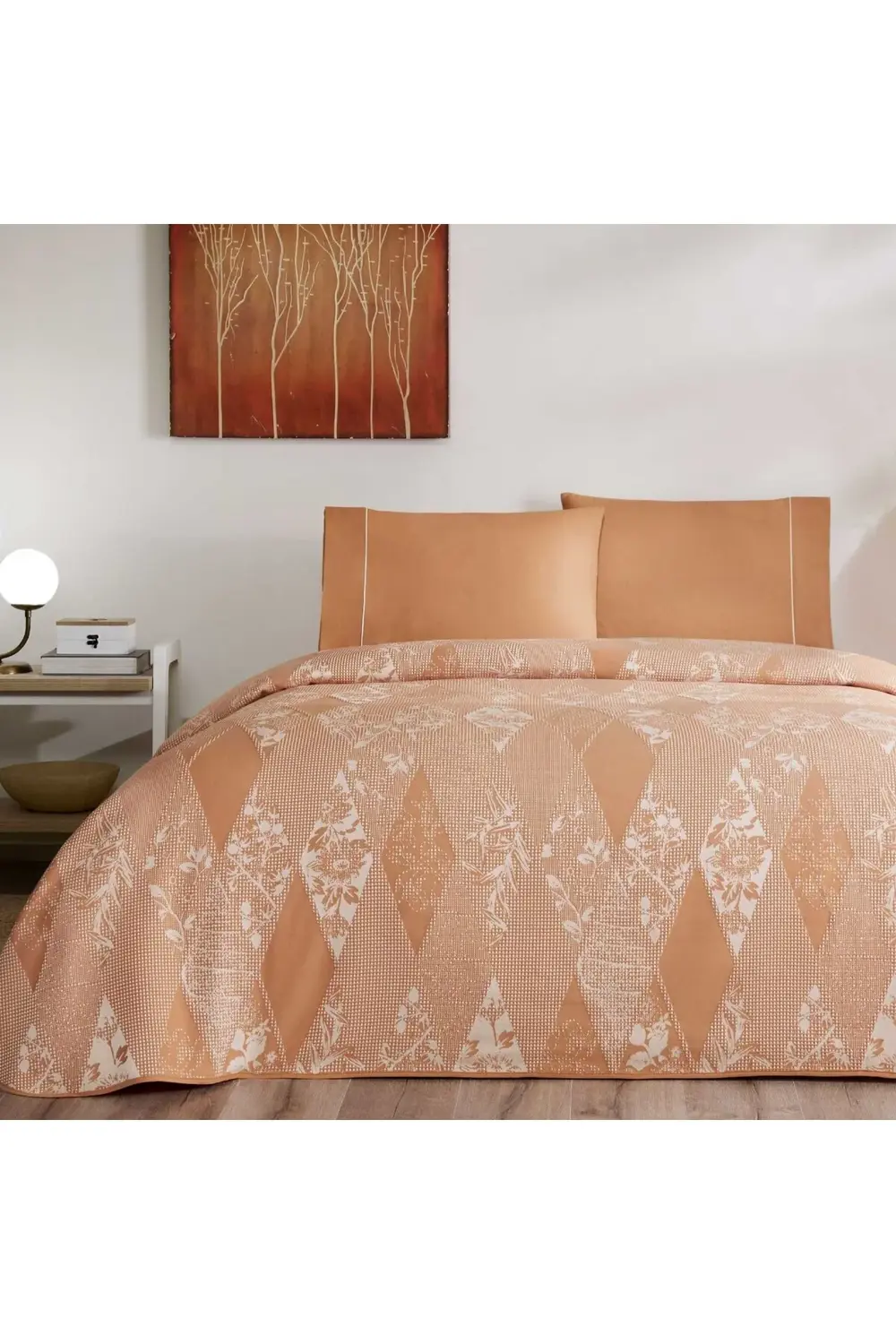 Taç Jakar Flava Çift Kişilik Pike Takımı Kiremit