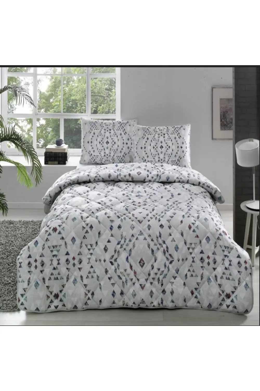 Tac Joan Çift Kişilik Yorgan Seti Gri