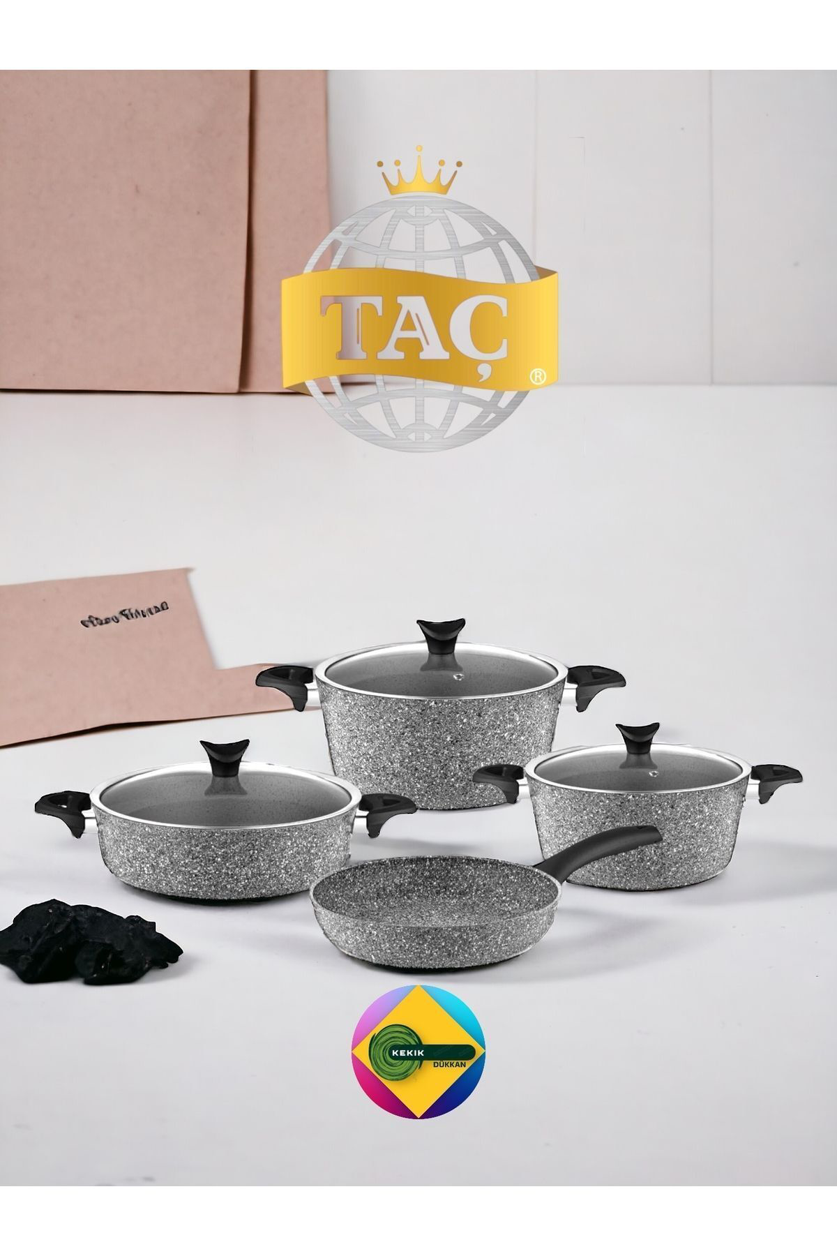 Taç Master Cook 7 Parça Granit Tencere Set